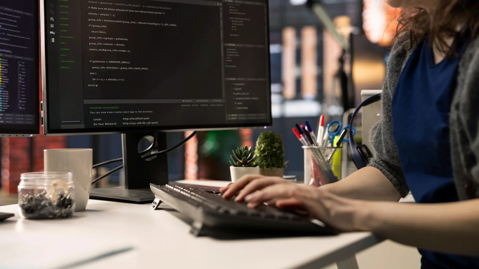 Web Development for Dallas businesses, illustrated as a holographic interface